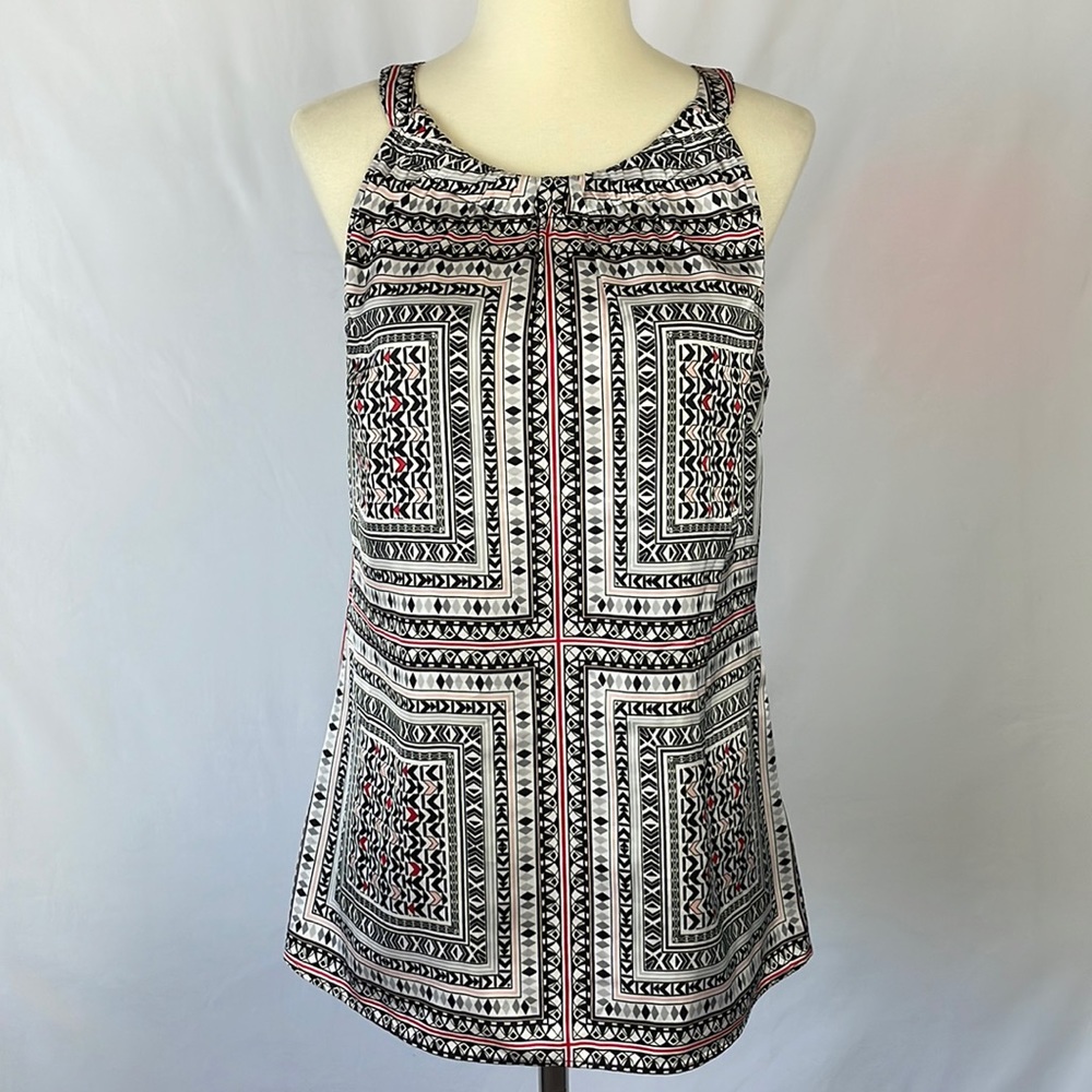 White House Black Market Silky Sleeveless Blouse with Back Keyhole - Size Small